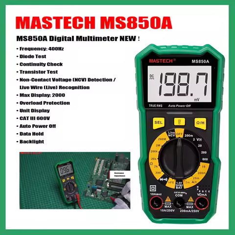 MASTECH MS850A MS850B MS830C MS830D Digital Multimeter Meter Auto AC/DC Votage Tester Ohm Current Am