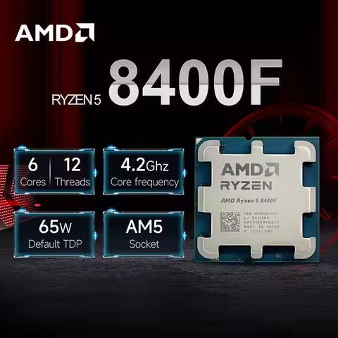 NEW AMD Ryzen 5 8400F L3=16M 4NM DDR5 4.2GHz 6-Core 12-Thread R5 8400F Processor 65W Gaming CPU Sock