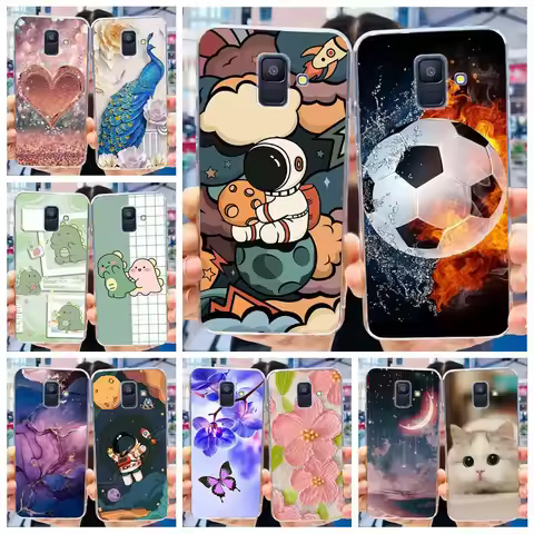 For Samsung Galaxy A6 2018 Case SM-A600F Cute Fashion Painted Cover Soft Silicone Phone Case For Sam