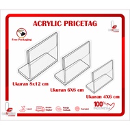 Acrylic Pricetag - Acrylic Price Holder - Acrylic Price Label - Acrylic Menu Display