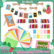 105Pcs 6 Inch Colorful Paper Photo Frames Set for 4 X 6Inch Photo, Hanging Photo Display Frames