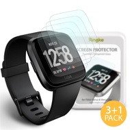 Ringke Invisible Defender Tempered Glass [4 Pack] for Fitbit Versa Screen Protector Easy Application