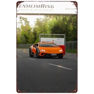 Rastar | HD Metal Tin Sign - Pink Porsche 911 GT3 RS Minimalist Poster Wall Decor for Garage Man Cav