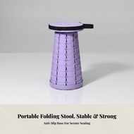 Outdoor Telescopic Folding Stool, Portable Retractable Bench, Camp Chair for Fishing, Market