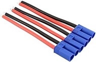 3pcs EC5 Style Male (ESC / Charger Side) Connector / Adapter with 10cm 12awg Wire(BDHI-26)
