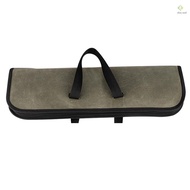 Knife Case(4 Slots), Canvas Chef's Knife Roll Bag with Durable Handles, Portable Waterproof Knife Ba