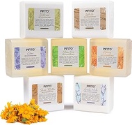 Pifito Melt and Pour Soap Base Sampler (7 lbs) │ Assortment of 7 Bases (1lb ea) │ Clear, White, Goats Milk, Shea Butter, Oatmeal, Honey, Olive Oil │ Glycerin Soap Making Supplies