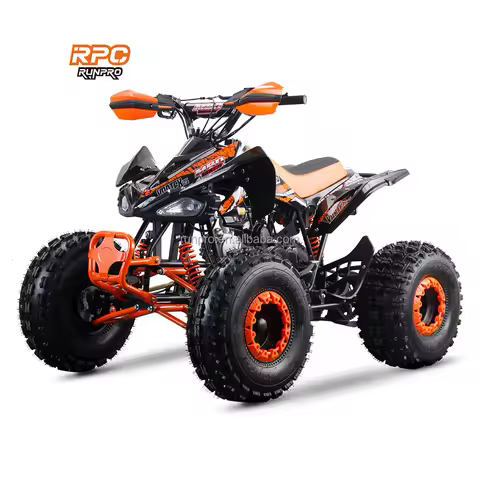 125CC Gas-Powered Automatic ATV Kids 4 Wheeler 2WD Quad Bike 8 Inch Wheels Chain Drive 2WD Off-Road 