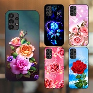 Samsung A13, A32 4G, A32 5G, A33 5G Case With Black Border Printed Rose