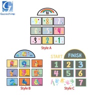 Gazechimp Hopscotch Footprint Floor Sticker, Cartoon Floor Decals Lattice Floor Sticker