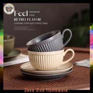 #1030  Set Cawan Kopi, Set Cawan dan Piring Labu Segar, Cawan Teh Petang Gaya Inggeris, Cawan Kopi S