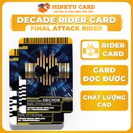 [RIDER CARD] Kamen Rider Decade FINAL ATTACK RIDER Kamen rider DECADE CARD reads Driver BANDAI