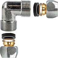 tecuro Crimp fitting, angle 90°, for diameter 8 mm copper pipe, brass CW617N according to drinking w