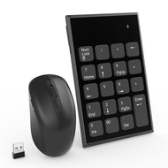 Wireless Number Pad and Mouse, 19 Keys Portable Ultra Slim 2.4GHz 10 Key USB Keypad and 3 Adjustable