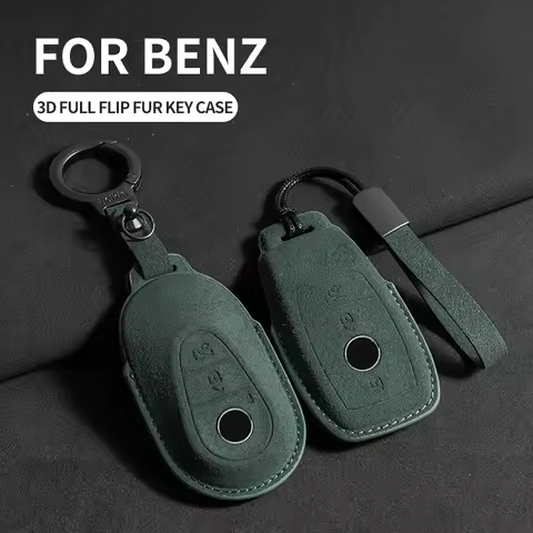 Suede Leather Car Key Case for Mercedes Benz E Class W213 W205 E200 E260 E300 E320 AMG CLA 2018 2019