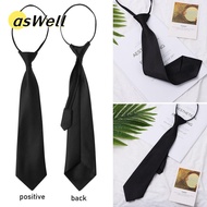 ASWELL Ties Smooth Clip On Black Necktie