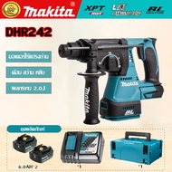 (รับประกัน 1 ปี) 18V Makita DHR242 ค้อนไร้สายไฟฟ้าเครื่องมือไฟฟ้า brushless พลังงานสูงคอนกรีตสว่านไฟ
