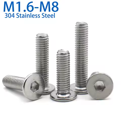 5/10/50pcs M1.6 M2 M2.5 M3 M4 M5 M6 M8 CM 304 A2 Stainless Steel Hex Hexagon Socket Ultra Thin Flat 