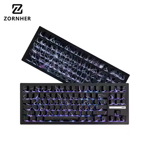 Zuohe Zh870 Mechanical Keyboard RGB Customized 70% Layout Hot Swap Tri mode bluetooth wireless keybo