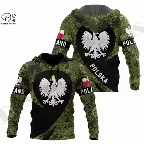 PLstar Cosmos 3DPrint Newest Poland Camo Harajuku Streetwear Casual Unique Unisex Men/Women Spring H