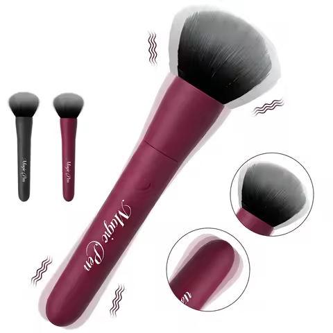 Powerful G Spot Vibrator Makeup Brush Design USB Wireless Charging Waterproof AV Massager for Vagina