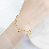 SS1 Women 916-24K Fashion Korea Hand Ankle Leg Gold Bracelet Jewellery Gelang Tangan Kaki Emas女式 916-24K 时尚韩国手镯腿金手链首饰