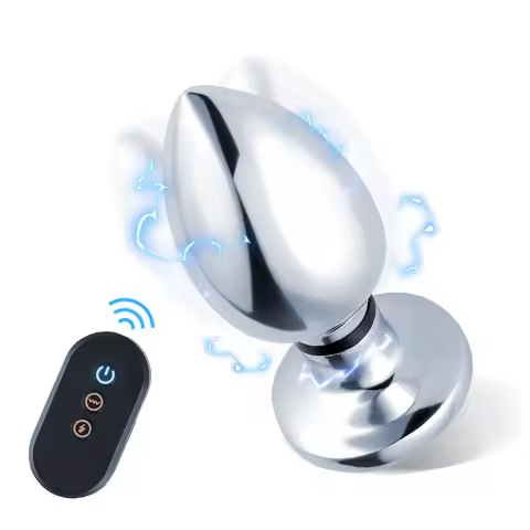 Electrical Shock Vibrator Women's Metal Anal Plug Wireless Remote Men Prostate Massager Adult Suppli