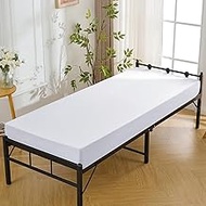 2 Pack Cot Sheets, 31" x 75" Cot Fitted Sheets, Ultra Soft & Breathable White Microfiber Fitted Shee