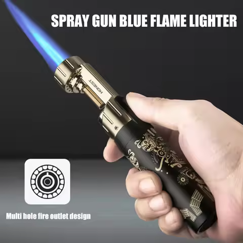 HONEST Single Blue Flame Spray Gun Lighter Multi functional Use 360 ° Inverted Adjustable Flame Cycl