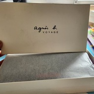 Agnes b. Voyage Navy Leather Long Wallet with Pink Interior