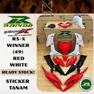 RAPIDO COVERSET HONDA RSX WINNER 2025 RED WHITE HONDA RS-X RAPIDO COVERSET FAIRING MOTOR COVERSET