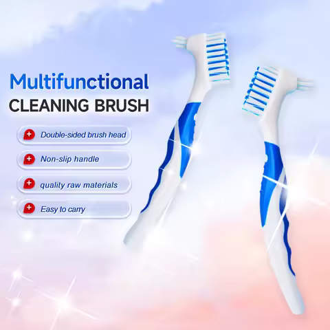 1pcs Toothbrush for dentures, double-sided cleaning, orthodontic correction, denture retainers, spec