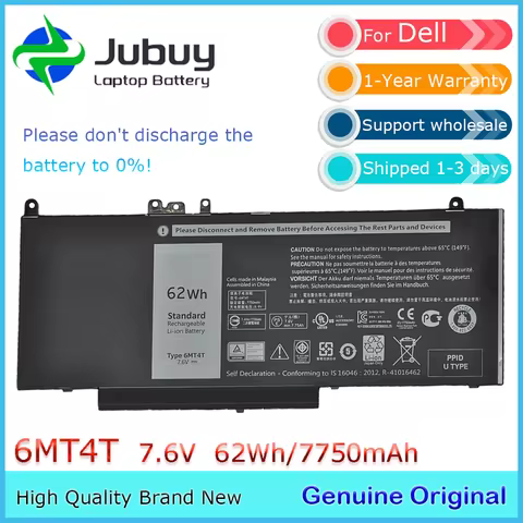 6MT4T for Dell Battery 7.6V 62Wh 8200Mah Latitude E5470 E5570 E5270 M3510 06MT4T