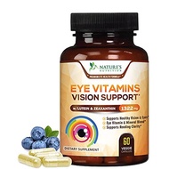 Eye Vitamins Eye Vitamin Mineral Supplement Contains Lutein, Zeaxanthin, Zinc E Adult Eye Health Supplement Made In USA