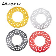 Litepro Folding Bicycle 54 56T Starry Sky Bubble Chainring 58T Crankset Alloy Chainwheel 130BCD For Brompton Bike