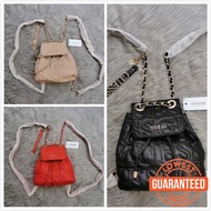 [Ready Stock] Guess Letter Mini Backpack Leather Bag