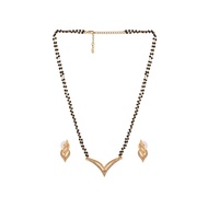 Estele Women's 24 Kt Gold And Silver Plated Flighting Mangalsutra Necklaces Suitable For All Occasio
