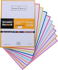 Unipapel 53392499 Refill Pack, 160 Sheets, A4, 10 Strips, Squared, 5 x 5, 90 g, Papyrus - Unicolor 1