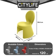 Citylife Sturdy Stackable Kids or Adults Stool Chair with Backrest - (Hold Up To 120kg) D-2123