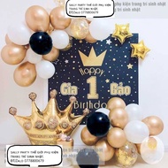 Birthday decoration balloon Set exactly like the photo, with 1mx1m printed canvas and each child's n