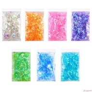 Iridescent Glitter Sequin Flakes for DIY Nails - Colorful Fluorescent Glass Paper Resin Epoxy