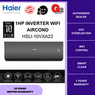 HAIER (AUTHORISED DEALER) 1HP 5 STAR INVERTER AIR COND WITH WIFI HSU-10VXA22 - HAIER 3 YEARS WARRANT