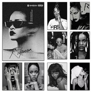 Poster Potret Penyanyi Terkenal Rihanna Cetak Kanvas Seni Dinding Gambar Hiasan Rumah Ruang Tamu