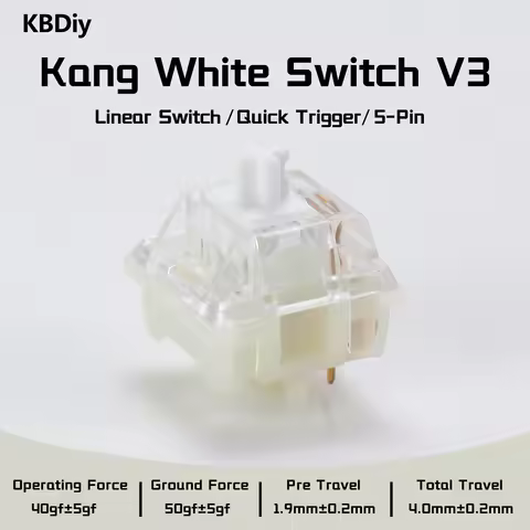 KBDiy Kang White V3 Switches for DIY Aula F87 Mechanical Keyboard Linear Switch 5-Pin Custom Cherry 