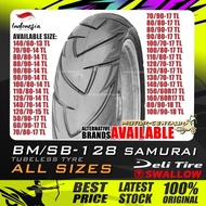 TAYAR MOTORSIKAL DELI/SWALLOW SB128 SAMURAI TUBELESS TYRE 50,60,70,80,90,100,110,120,130,140,150,160