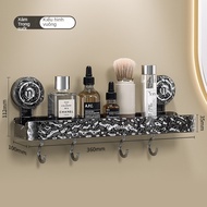 Kệ để đồ nhà tắm có cốc hút chắc chắn chất liệu PET Kệ treo nhà bếp đa năng chịu tải mạnh có móc tre