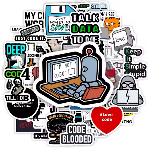 Programming Stickers Java JS Php Docker Html Cloud Geek Hacker Development Language Decal for Phone 