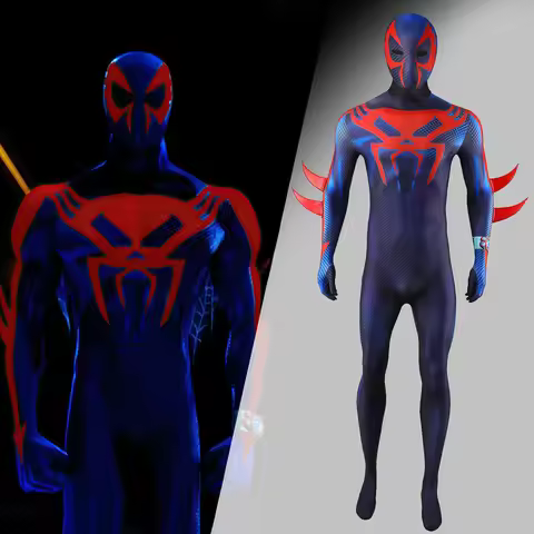 Across the Spider Verse SpiderMan 2099 Cosplay Costume Superhero Miguel O'Hara Spandex Zentai BodySu
