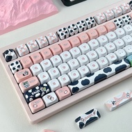 MAIMOOO Milk Cow Keycap MOA Profile 120 Keys PBT Dye Sublimation Aula F75 F99 RK100 Cartoon Pink Key
