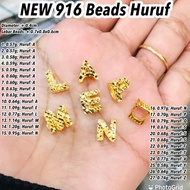 NEW GOLD 916 Beads Huruf 1C 2C 0g 1g 2g 250226 #SH101